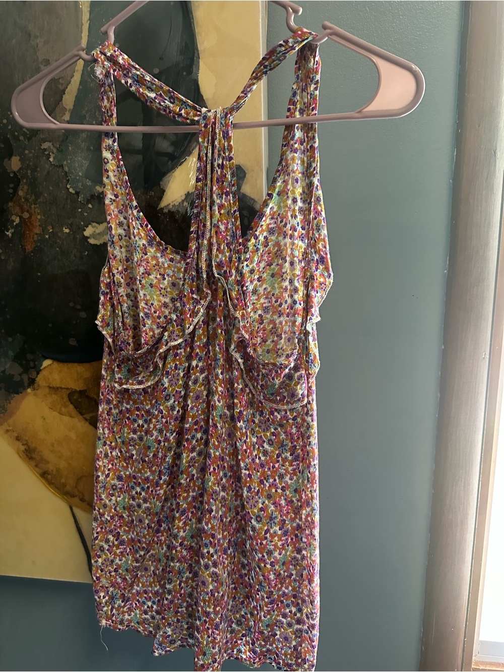 NWT Floral Halter Slip Chemise in Purple Multi